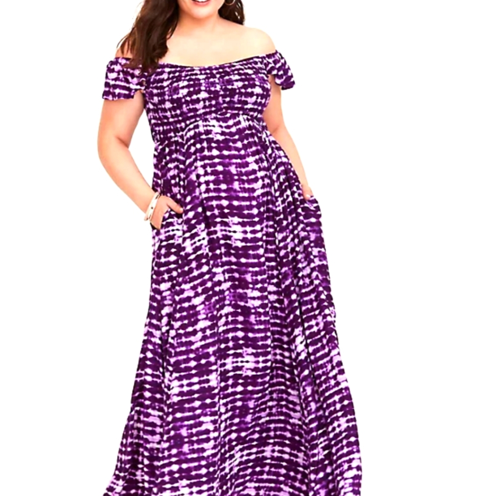 Torrid purple printed maxi dress